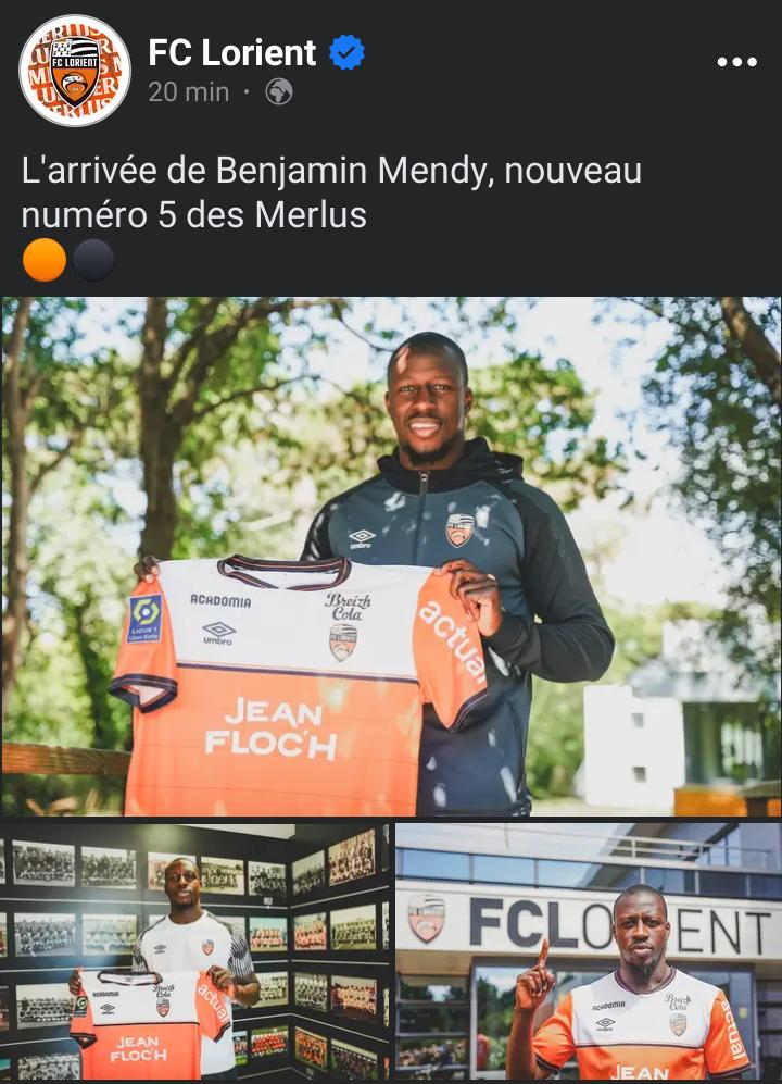 Benjamin Mendy signe avec Lorient FC Méga Sports