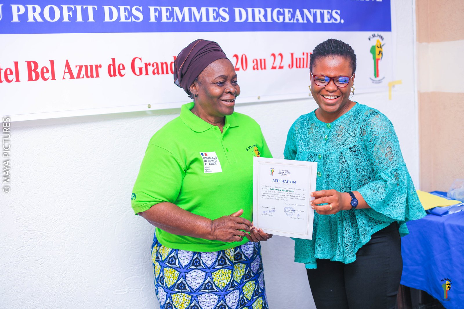 Projet Sport au Féminin : Un projet naît au terme de la formation en gestion administrative des femmes au Handball