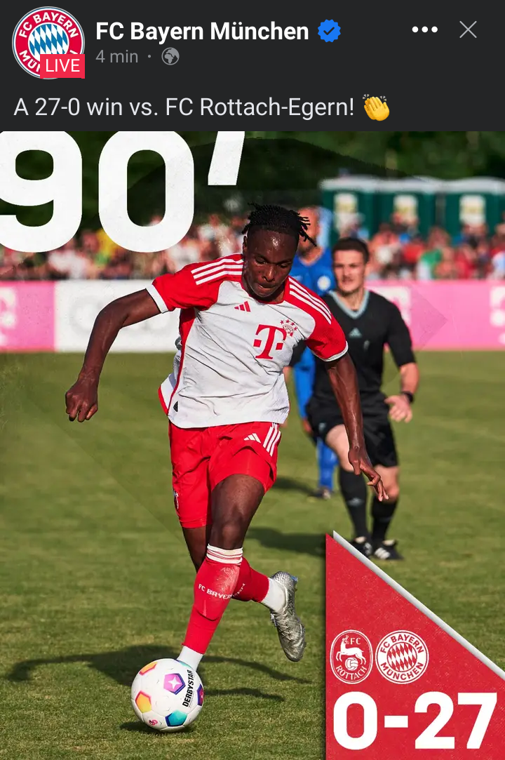 Bayern Score 27 Goals!, Rottach Egern vs. FC Bayern München 0-27